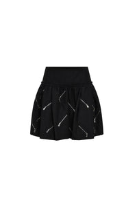 Short punk skirt in wool - Black