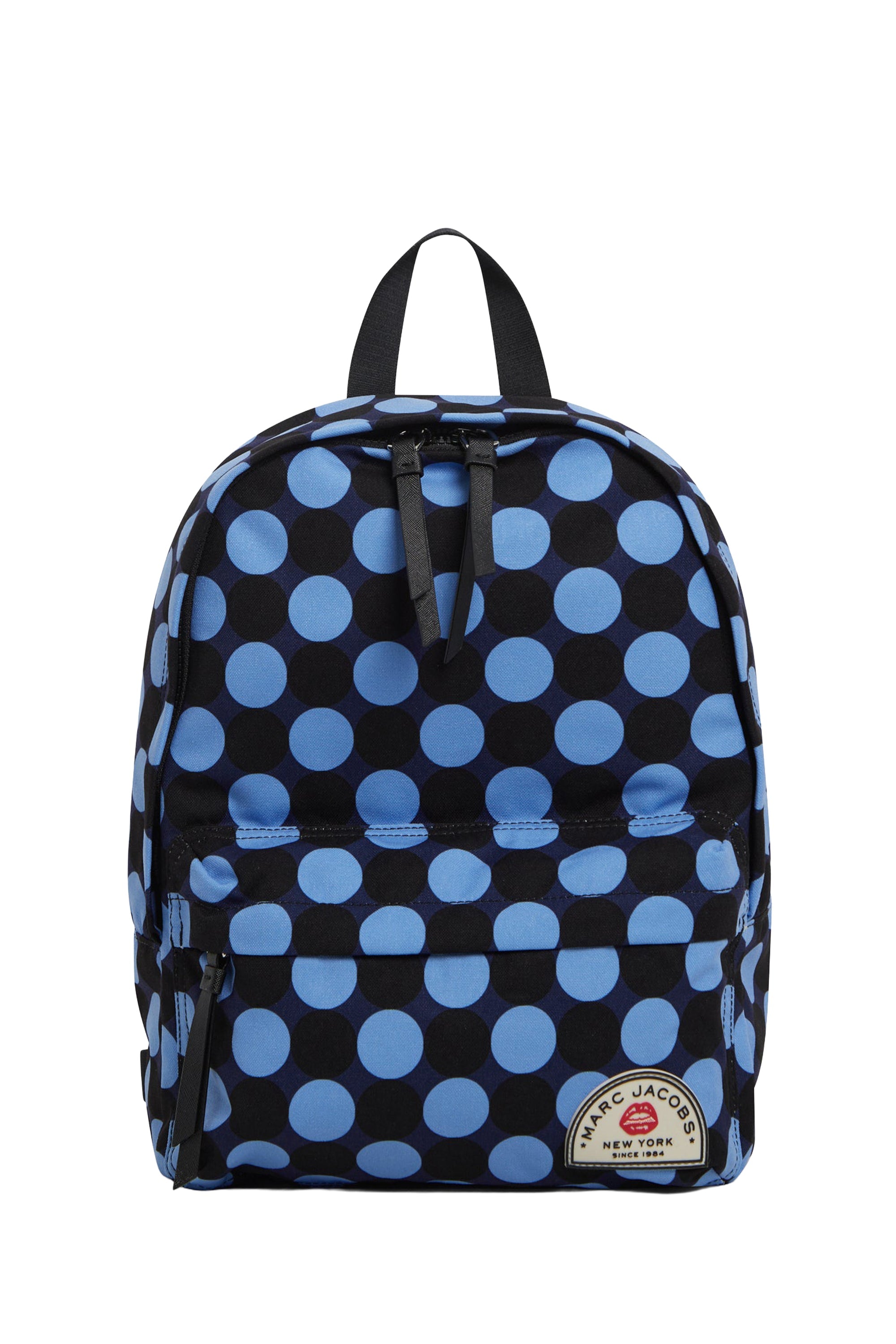 Grand sac à dos zippé et imprimé - Bleu, Noir