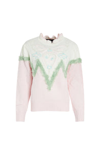 High-neck long-sleeved jumper - Baby Pink