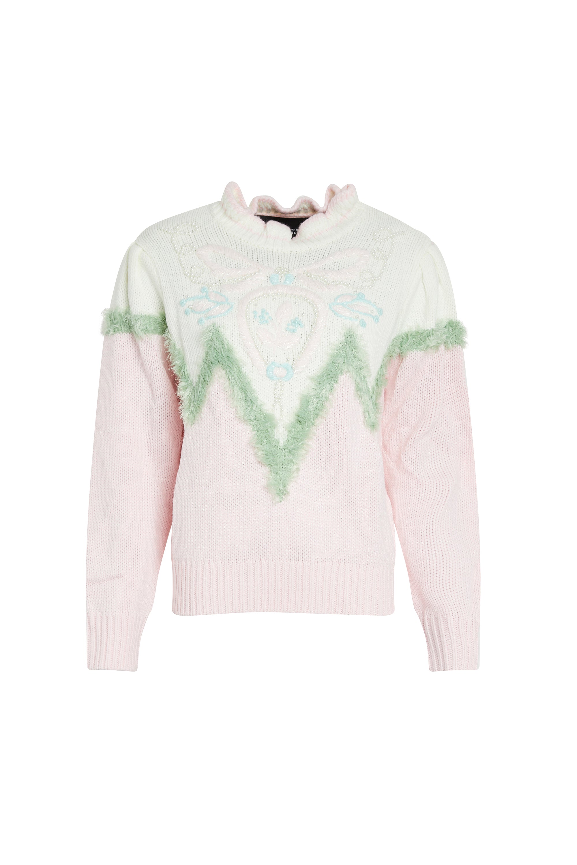 Pull à col montant et manches longues - Baby Pink