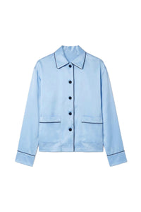 Flowy shirt with contrasting details - Blue