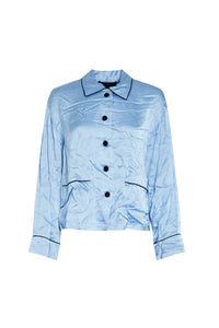 Chemise fluide à détails contrastés - Blue