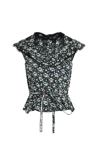 Chemisier Victorien fleuri - Black Multicolor