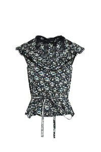 Chemisier Victorien fleuri - Black Multicolor