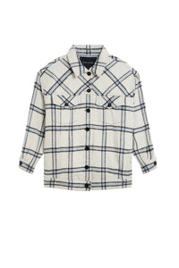 Chemise oversize à carreaux - Blanc