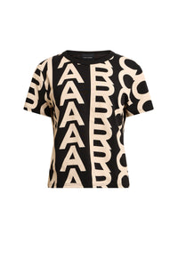 T-shirt Monogram à col rond - Black & Ivory