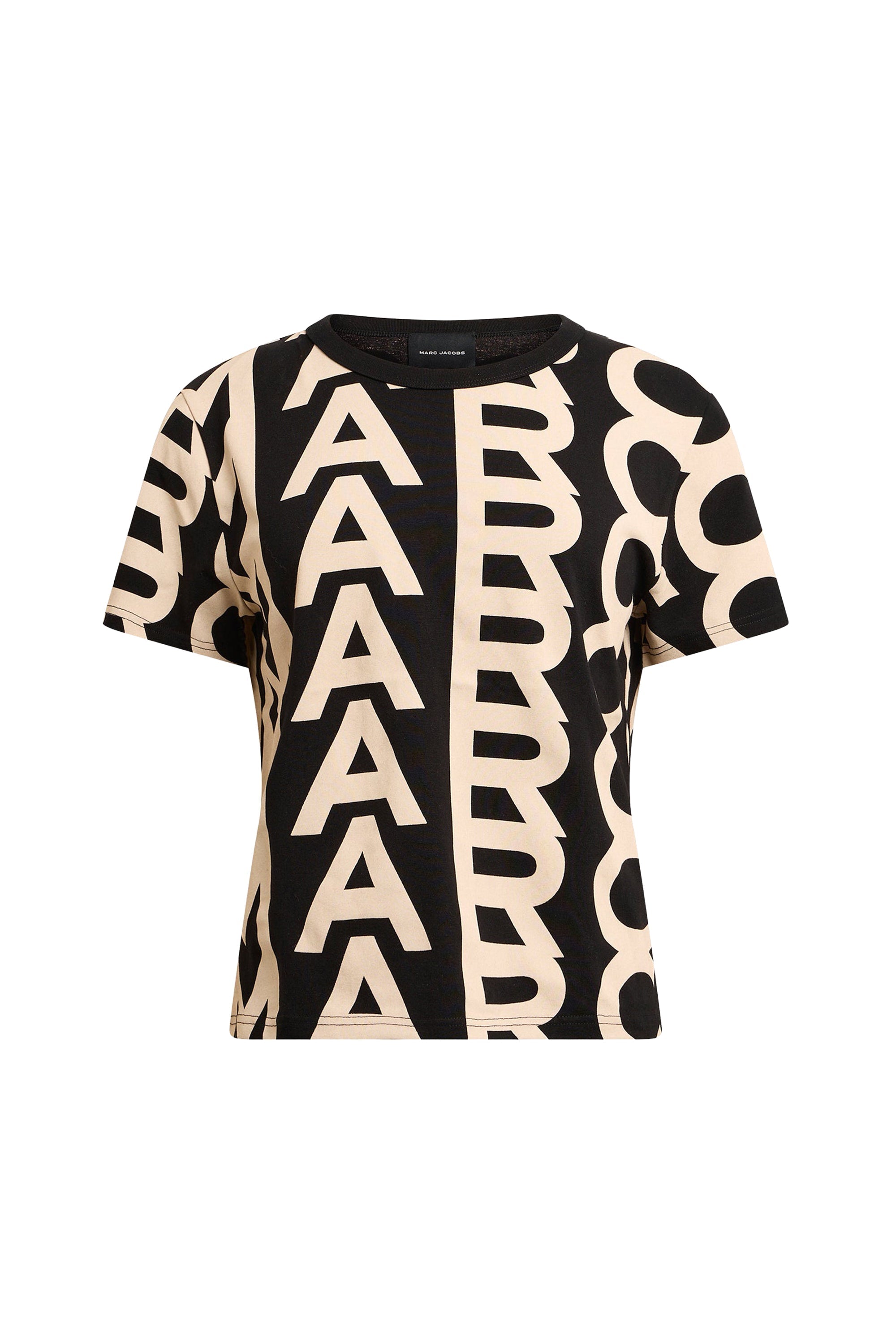 T-shirt Monogram à col rond - Black & Ivory