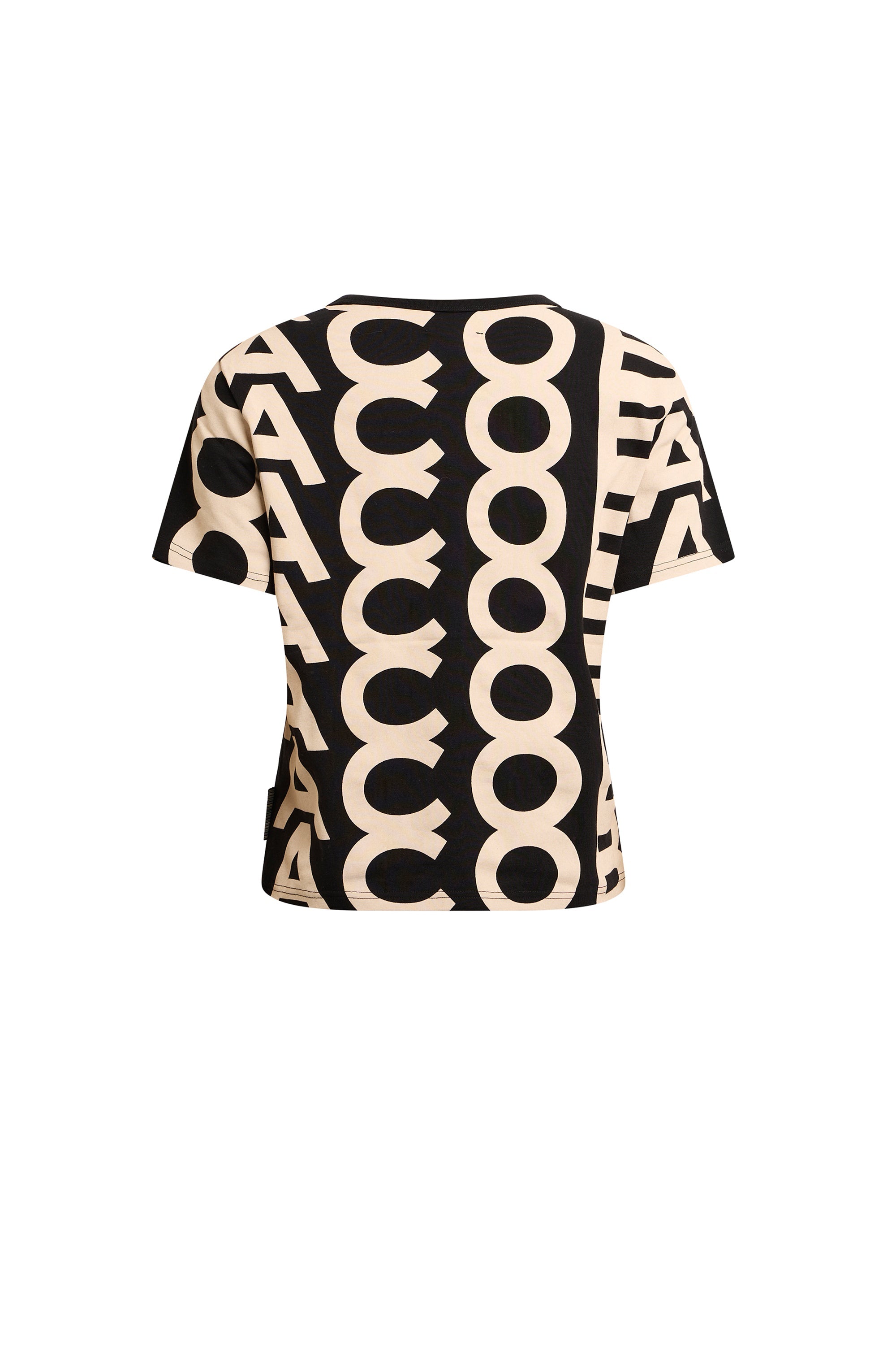 T-shirt Monogram à col rond - Black & Ivory
