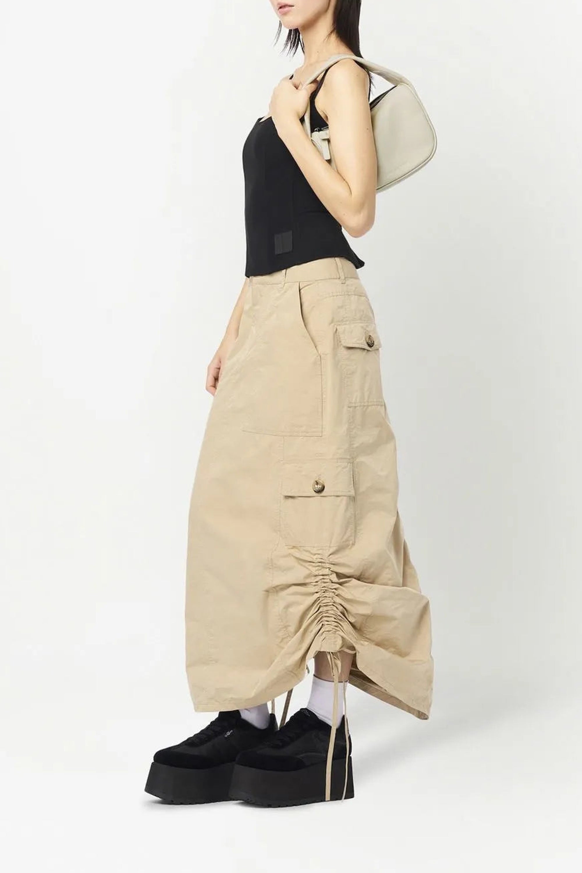 PETIT   Petit sac Hobo en cuir - Cloud White