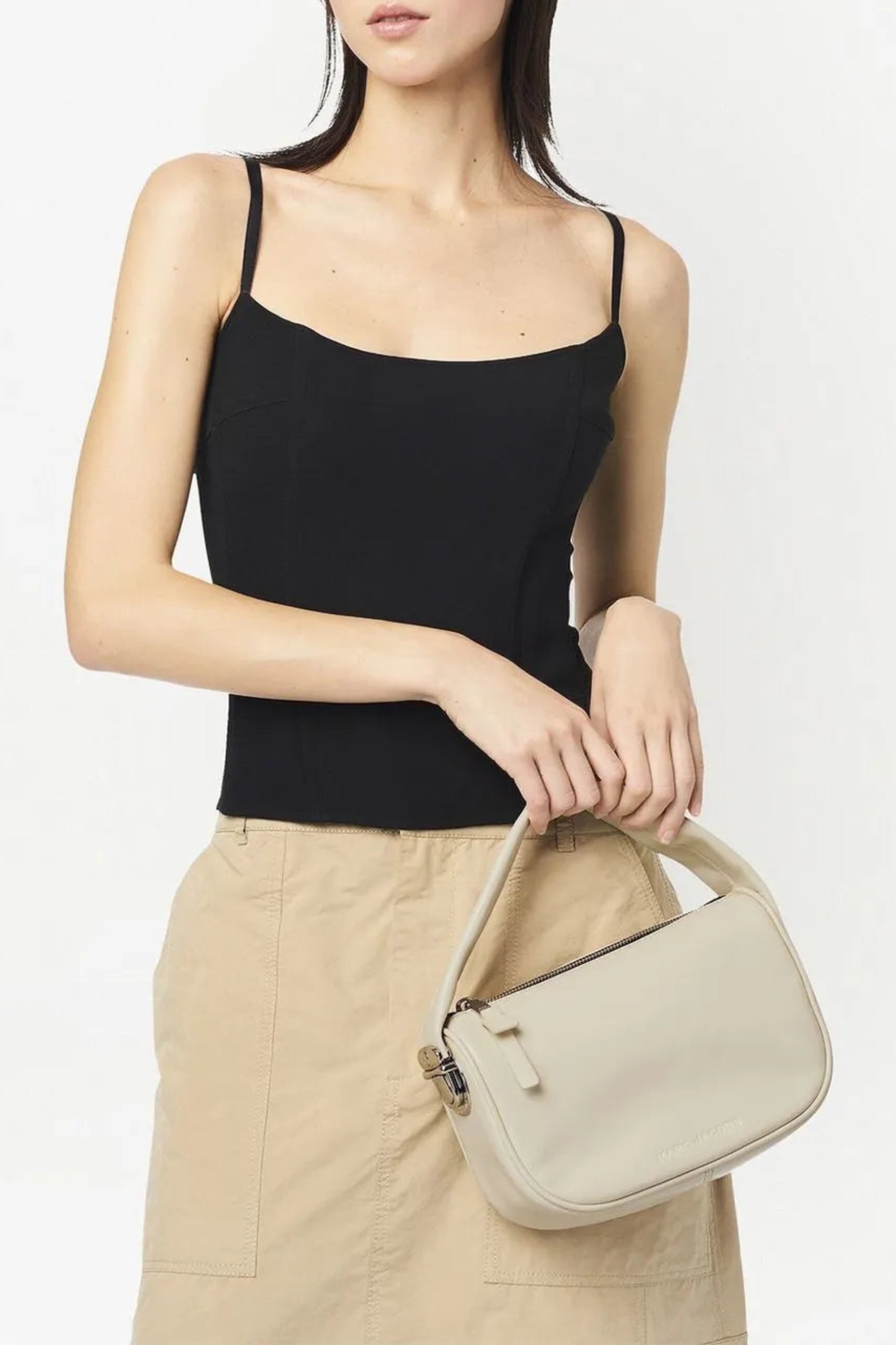 PETIT   Petit sac Hobo en cuir - Cloud White
