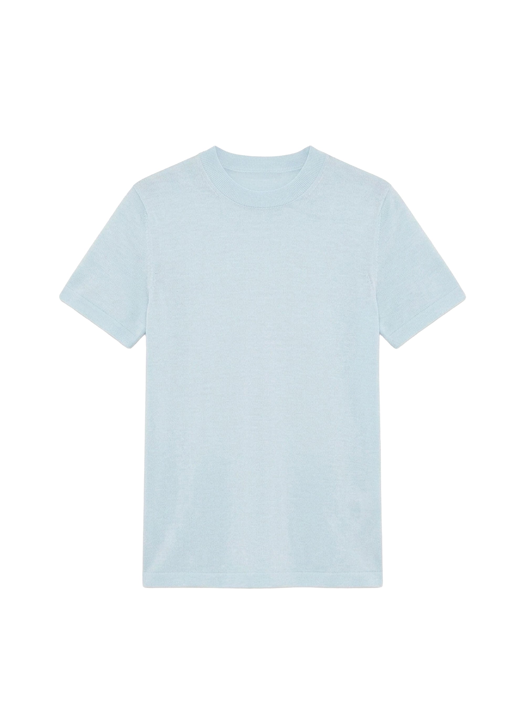 T-shirt Bianco à col rond - Light Blue