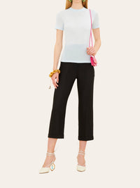 T-shirt Bianco à col rond - Light Blue
