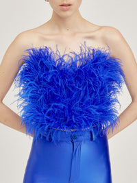 Top brodé de plumes - Pale Yellow