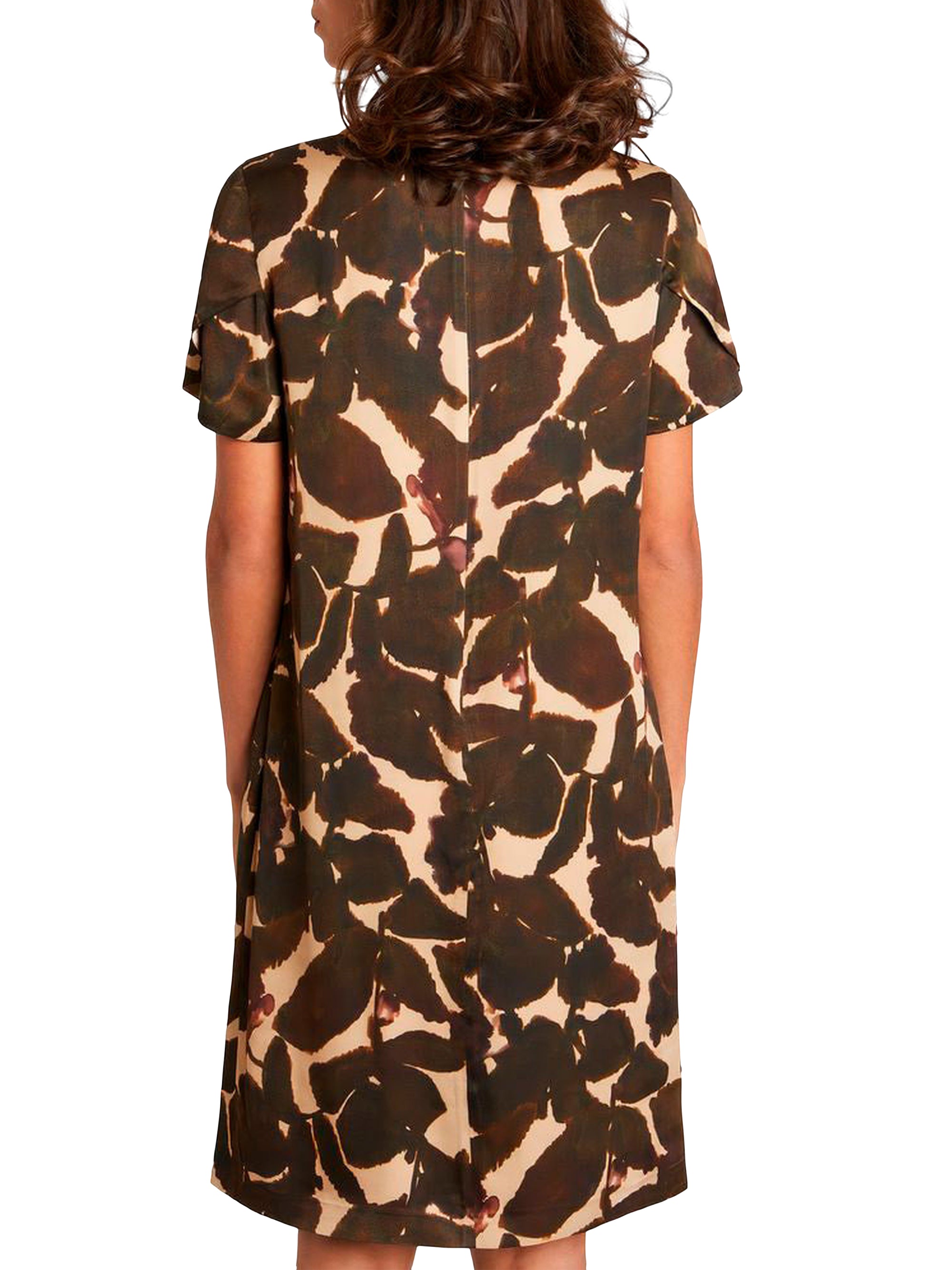 Robe fluide à imprimé - Marron & beige