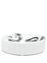 Tema e Variazioni n°218 round porcelain ashtray - Black & White