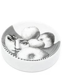 Tema e Variazioni n°390 round porcelain ashtray - Black & White