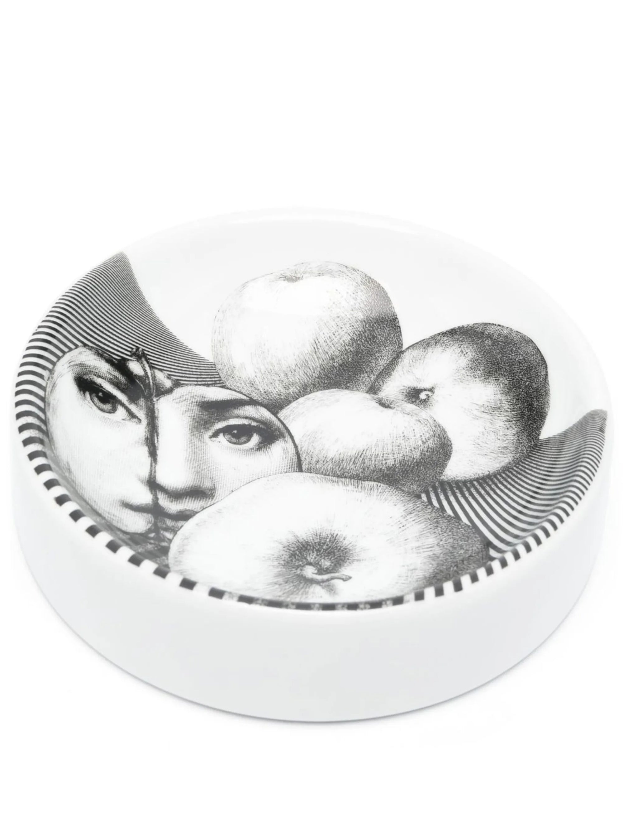 Tema e Variazioni n°390 round porcelain ashtray - Black & White