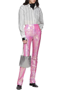 Pantalon droit à sequins - Pink Irridescent