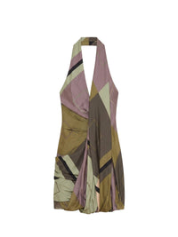 Robe Venezia en soie - Green Checks
