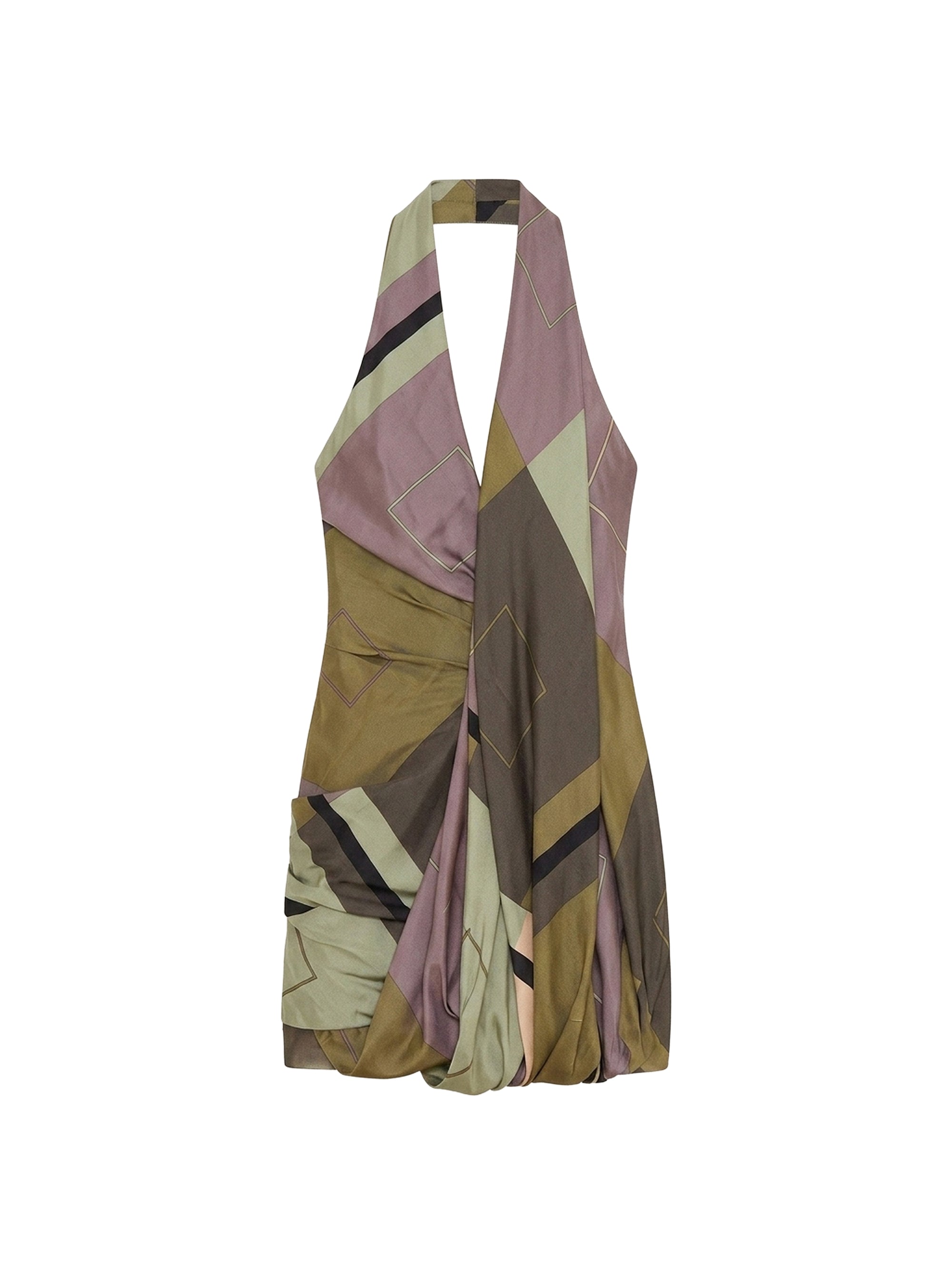 Robe Venezia en soie - Green Checks