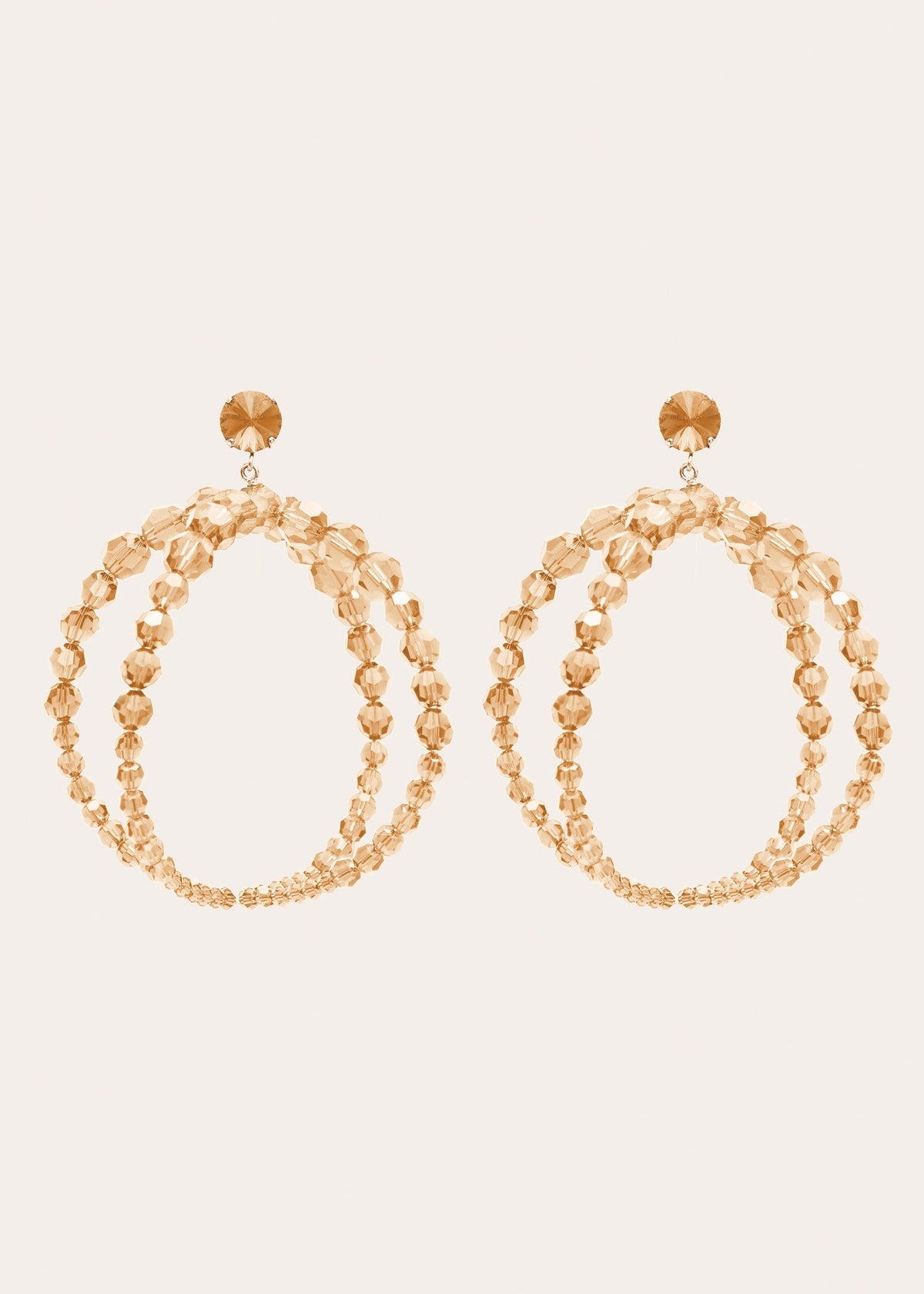 70€ / 7 sold //7 QTY / ST100%   Boucles d'oreilles Cristalli en laiton - Beige