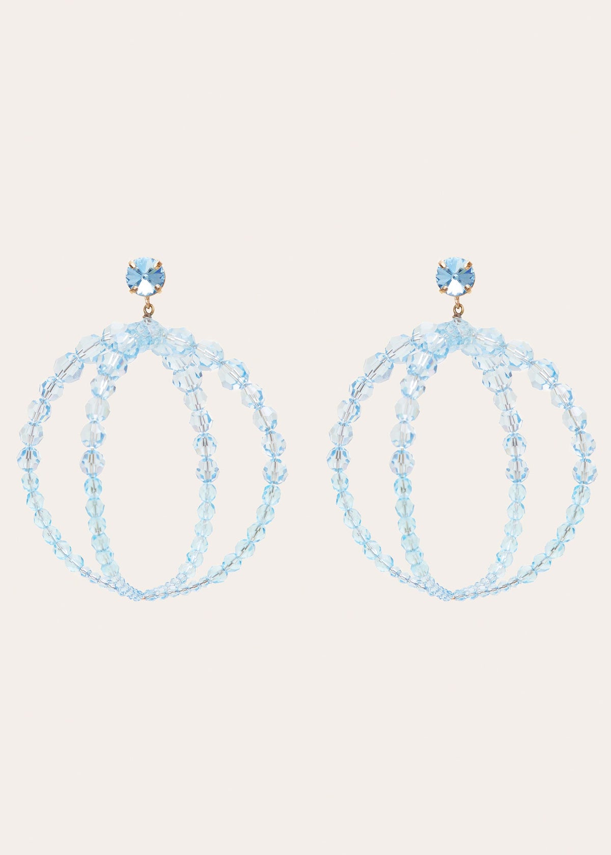 70€ / 3 sold //4 QTY / ST75%   Boucles d'oreilles Cristalli en laiton - Pale Blue