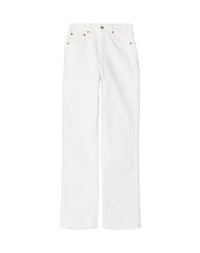 Jean loose taille haute - White