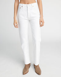 Jean loose taille haute - White