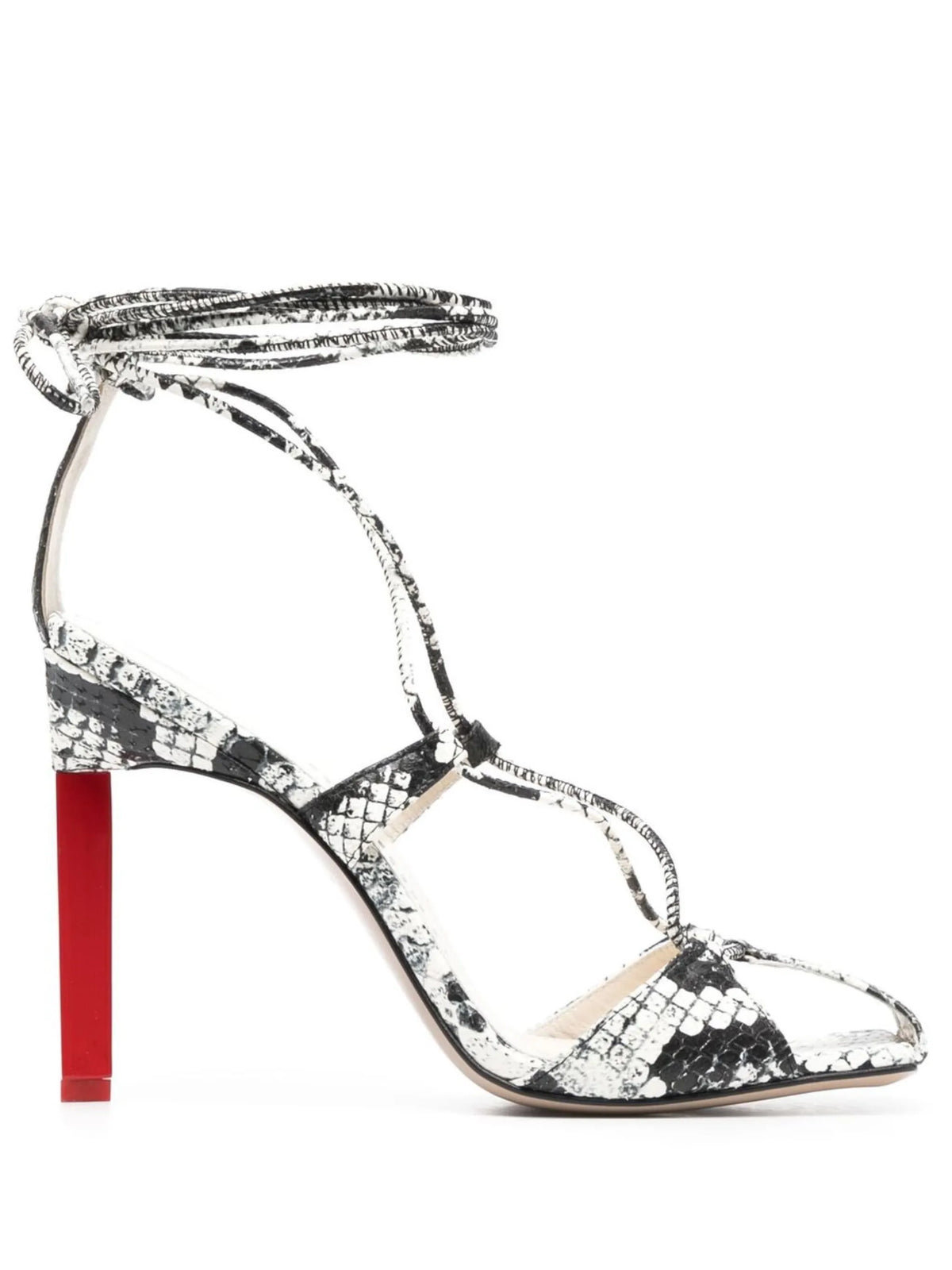 Adele lace-up pump 105mm - White/red