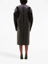 4pcs RELIQUAT 1490€ / Manteau long racer patina en cuir - Chocolate black