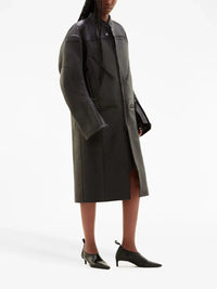 4pcs RELIQUAT 1490€ / Manteau long racer patina en cuir - Chocolate black
