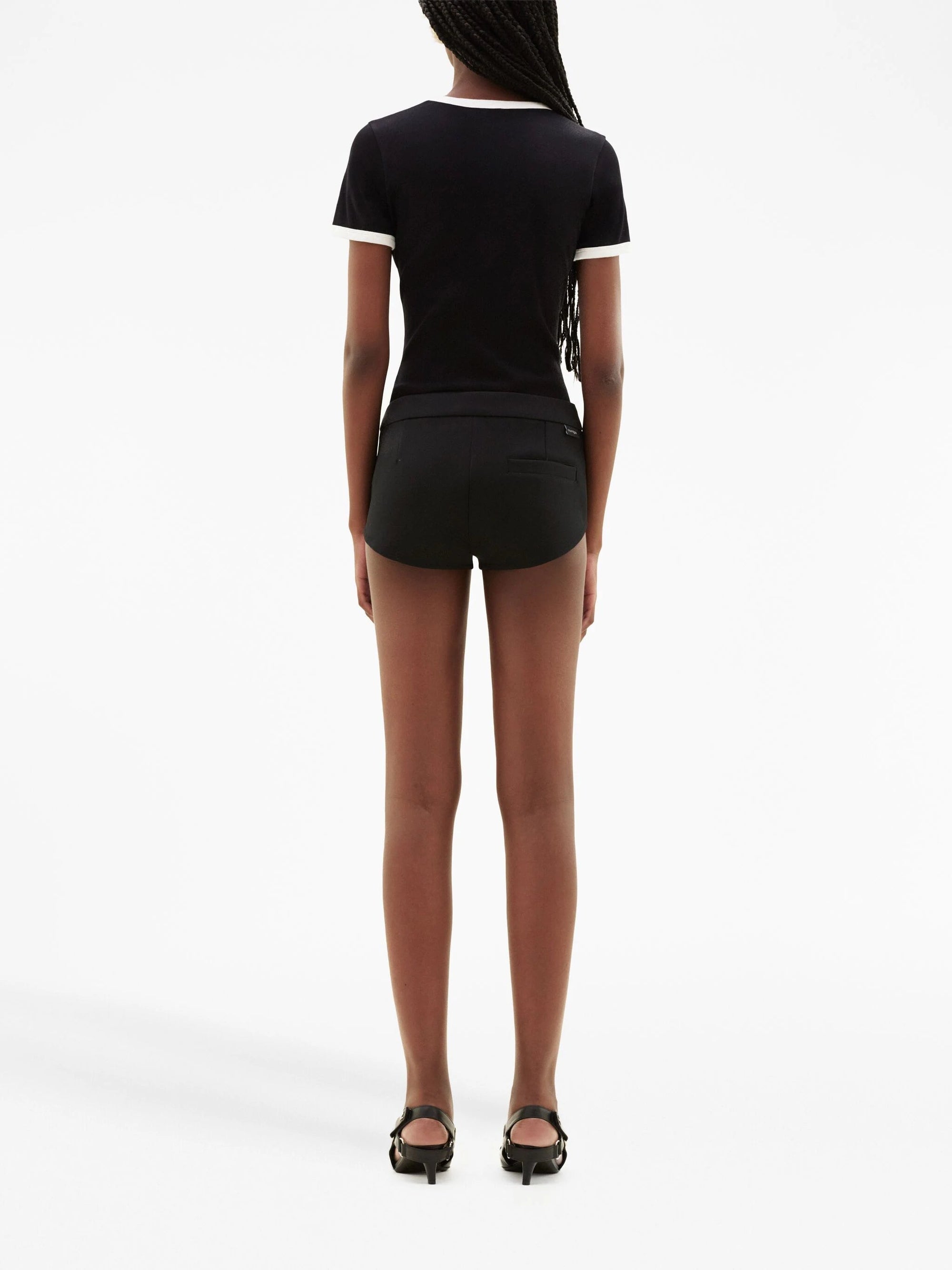 6pcs RELIQUAT 290€ / Short crêpe héritage vieilli en laine - Navy