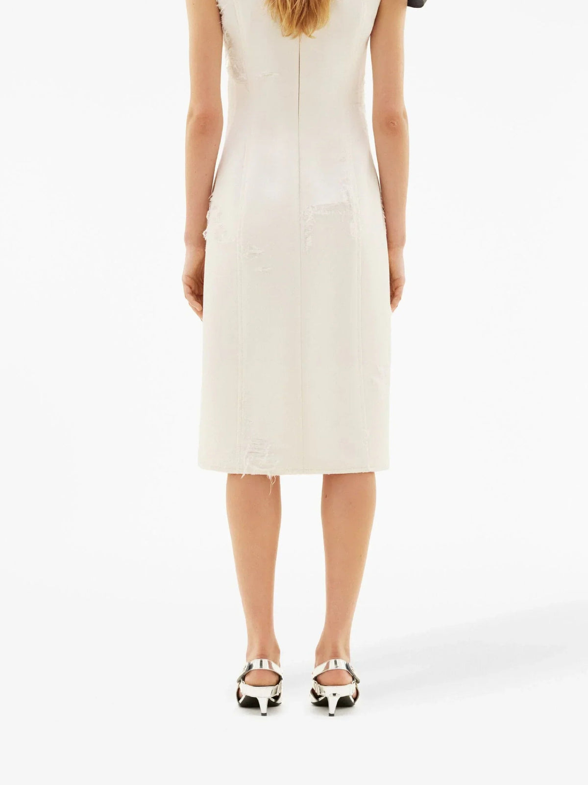 Robe tailleur longue Strap en sergé - Heritage White