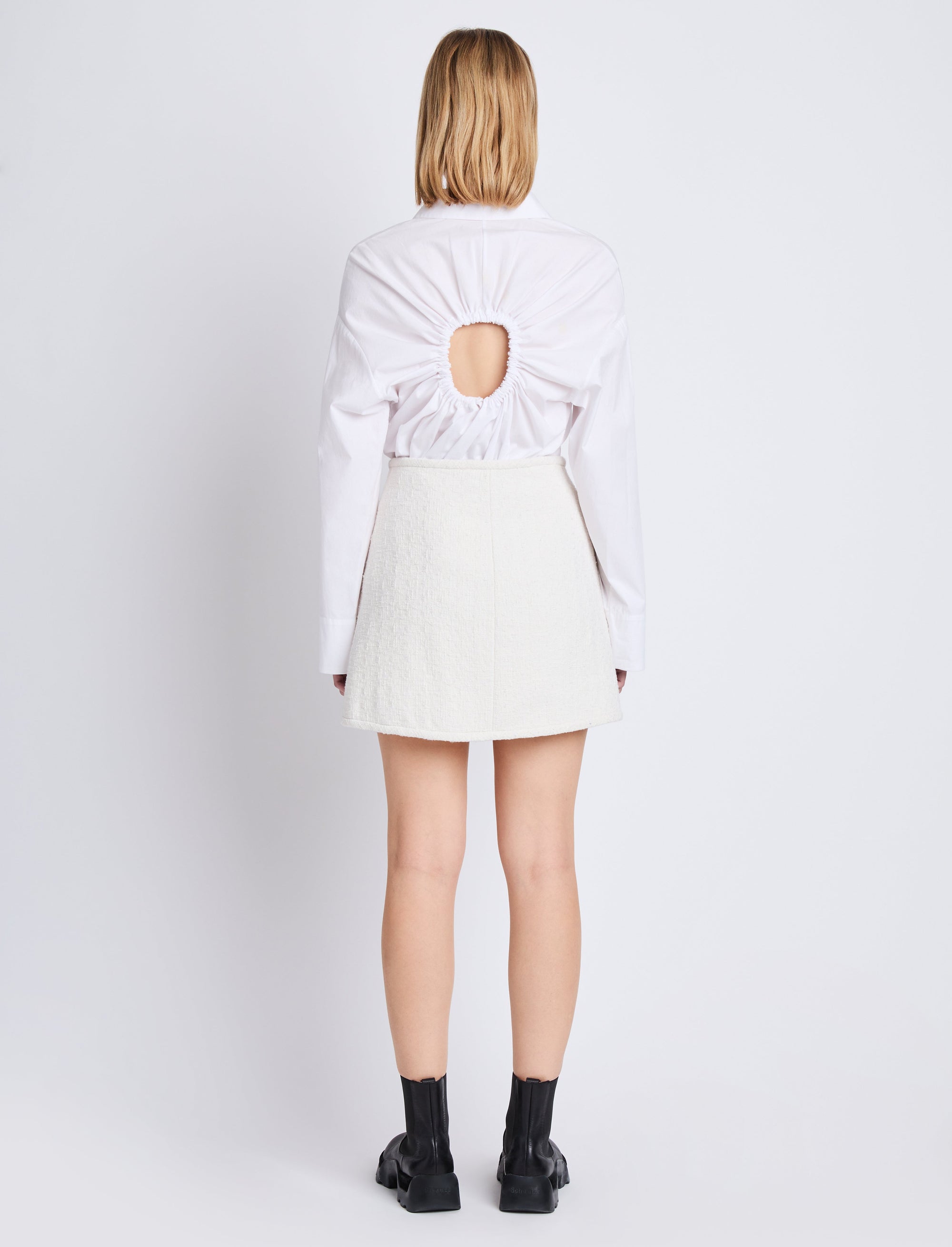 Jupe portefeuille en tweed - White