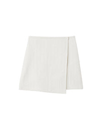 Jupe portefeuille en tweed - White