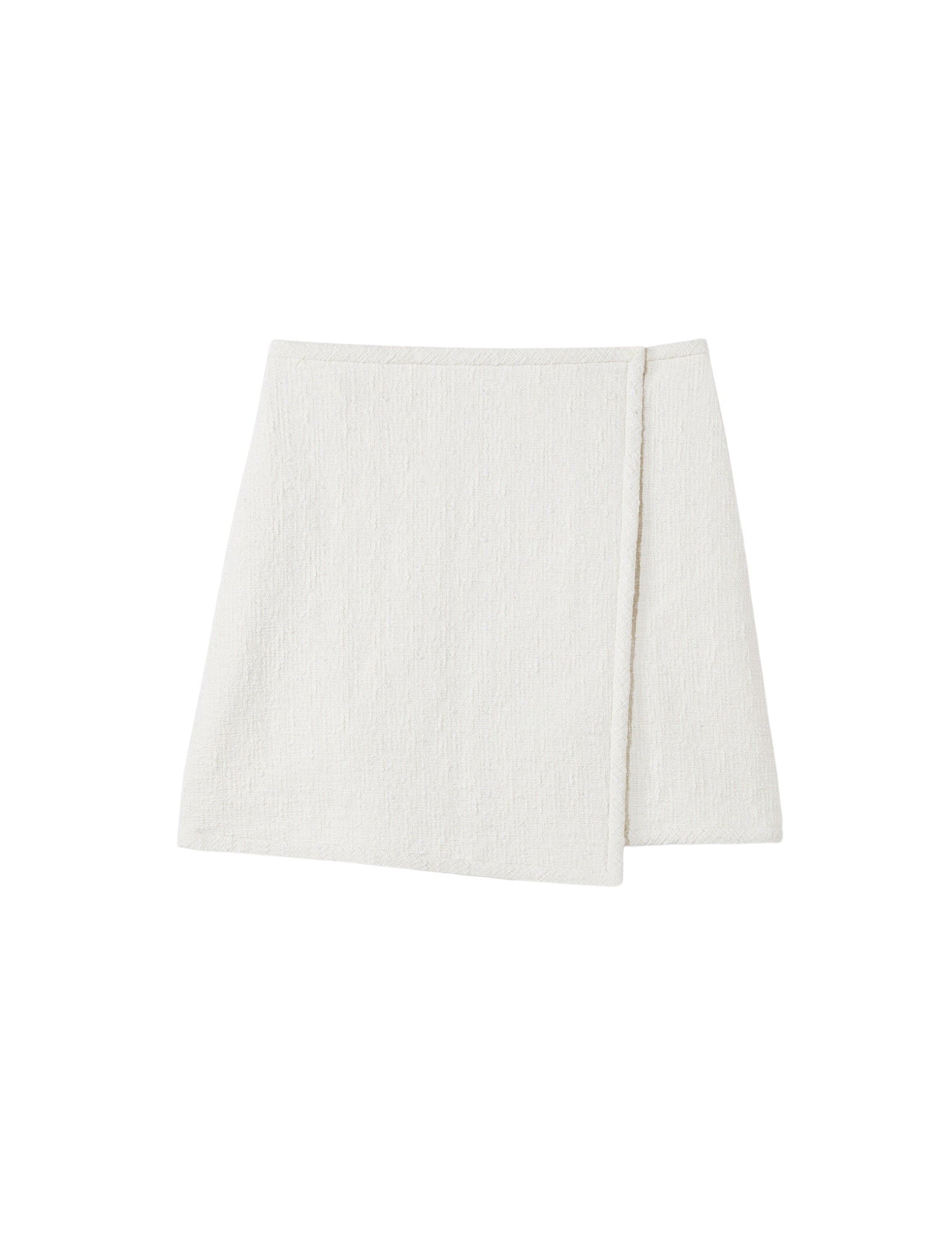 Jupe portefeuille en tweed - White
