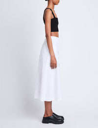 Jupe portefeuille en popeline - Off White