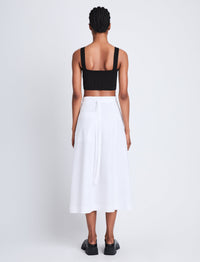 Jupe portefeuille en popeline - Off White
