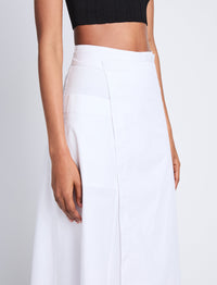 Jupe portefeuille en popeline - Off White