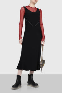 Robe midi à bretelles fines - Black