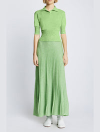 Polo scintillant en maille - Green