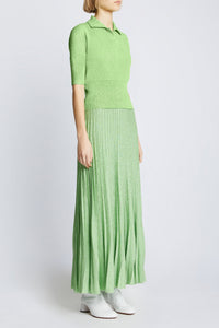 Polo scintillant en maille - Green