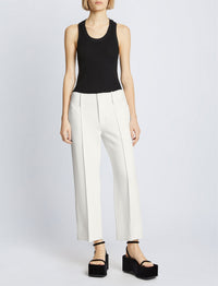 Pantalon court en crêpe - White