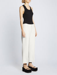 Pantalon court en crêpe - White