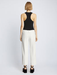 Pantalon court en crêpe - White