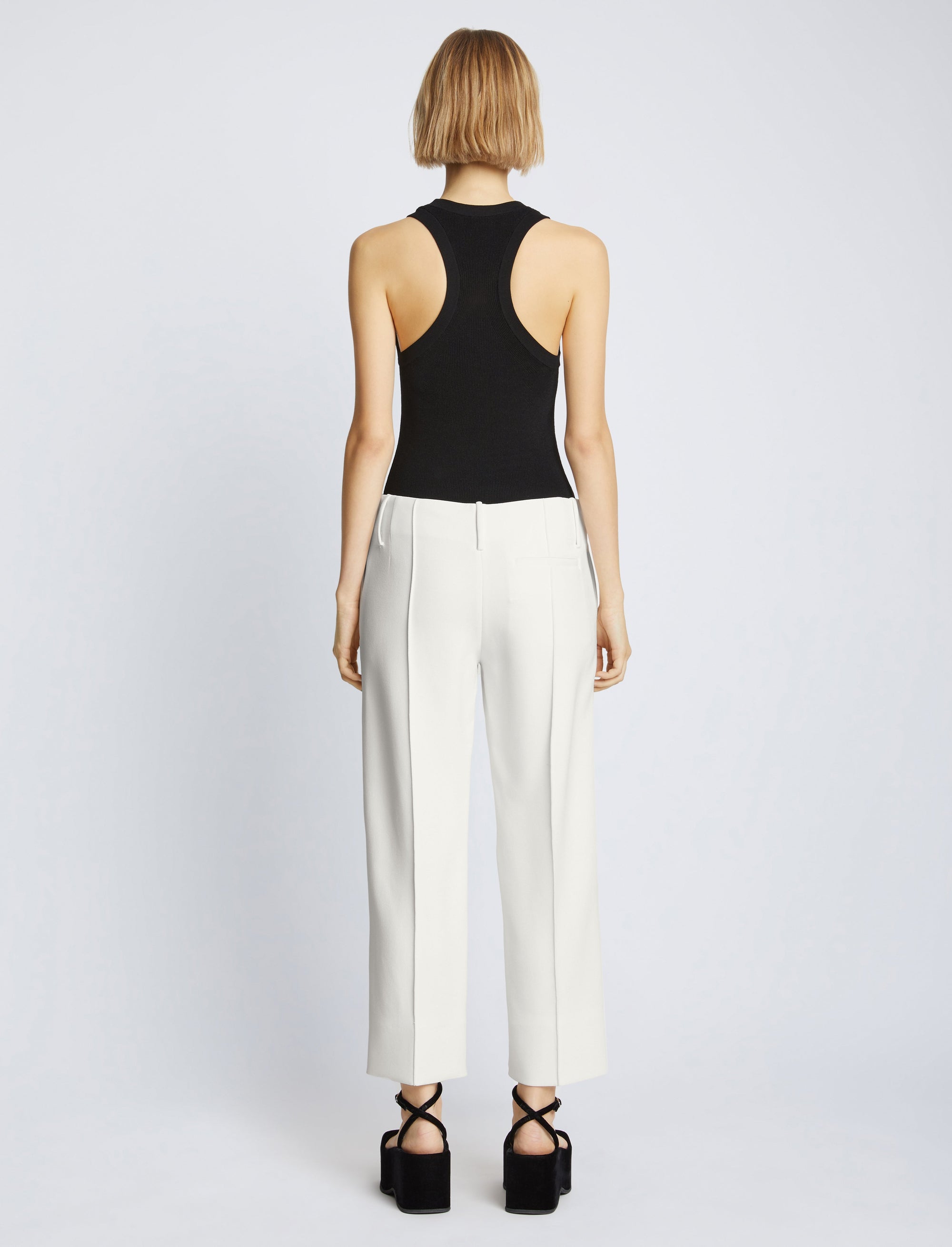 Pantalon court en crêpe - White