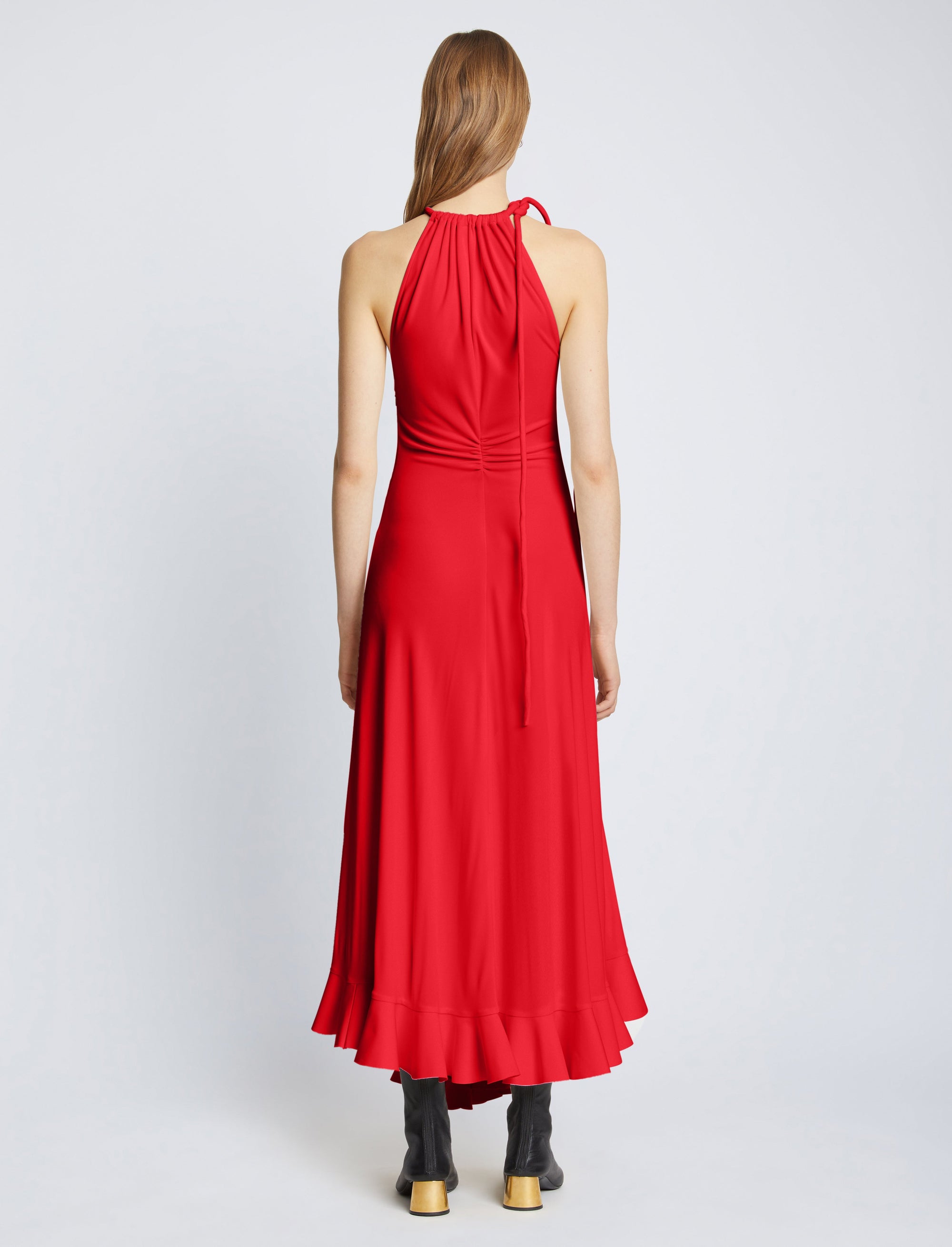Robe à encolure américaine en crêpe - Poppy