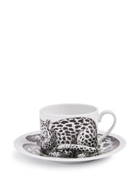 High Fidelity Leopardato porcelain teacup - Black & White