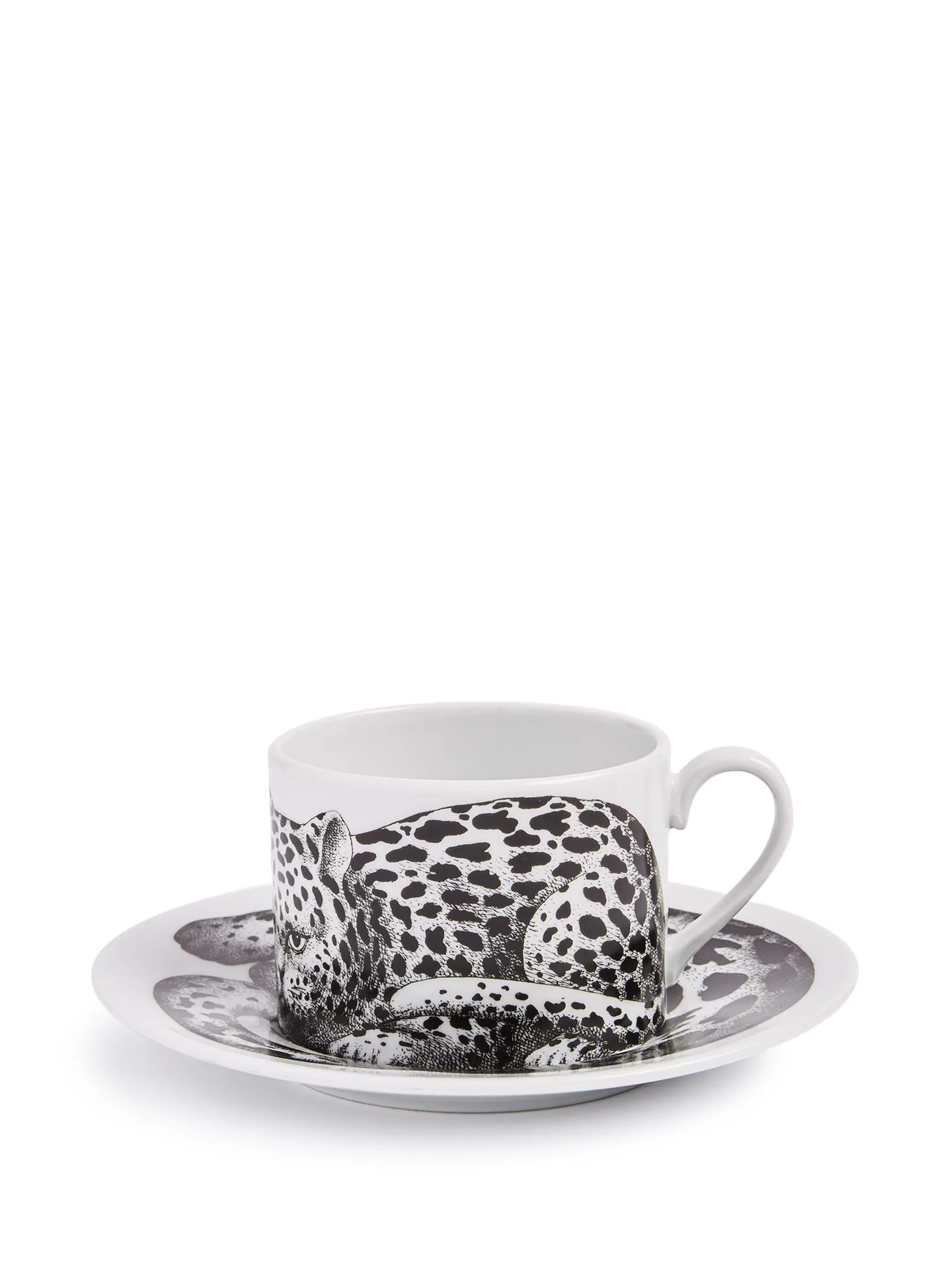 High Fidelity Leopardato porcelain teacup - Black & White