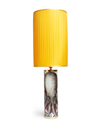 Pleated cylindrical lampshade - Yellow